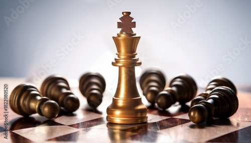 fallen king chess piece surrounded by pawns political coup and betray