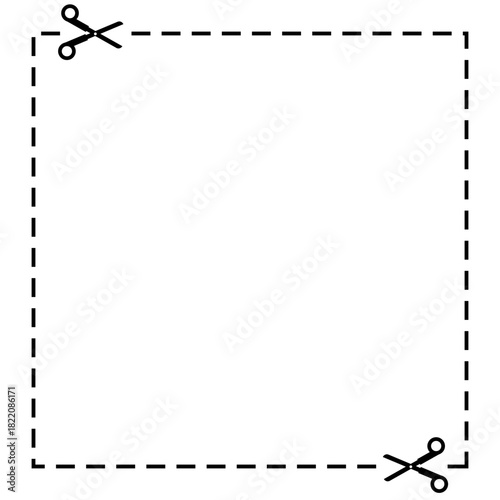 Blank coupon with scissors and dotted cut lines