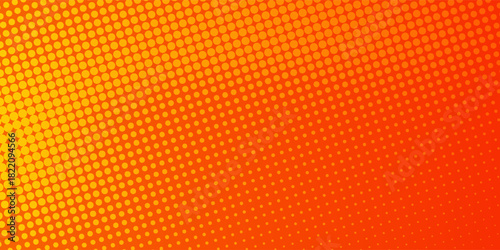 Orange halftone dots, abstract pattern with dark and bright gradient background. modern creative trendy design