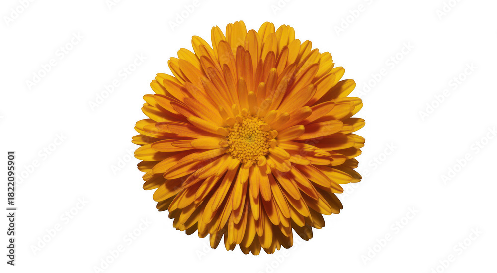 Naklejka premium Bright orange calendula flower bloom isolated on a transparent background