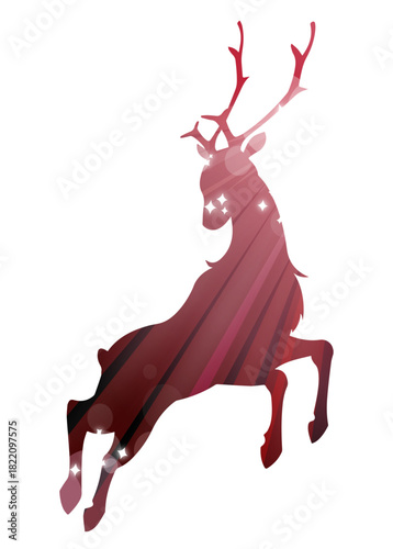 Umriss eines springenden Hirsches 