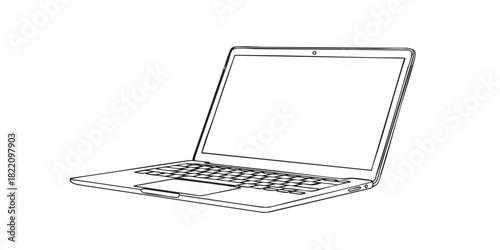 Laptop computer outline icon vector