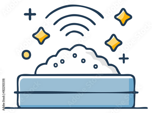 Automatic Cleaning Bubbles with Wireless Signal Waves and Sparkling Shine Effect