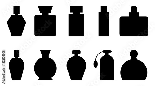 Set of different shape of perfume bottles