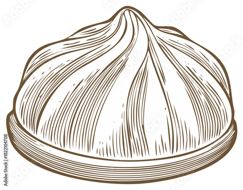 Hand drawn chestnut illustration, brown color, edible seed, autumn harvest, organic healthy food, autumn season