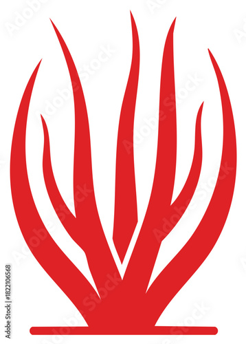 Abstract flowing red flame shapes abstract art design