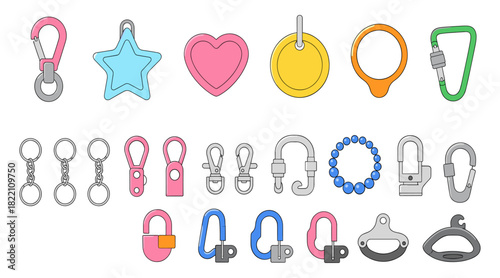 Trendy women?s handbag and purse vector set featuring fashion accessories, totes, shoulder bags, clutches, colorful designs.ai