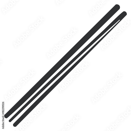 Sleek black parallel chopsticks vector illustration for Asian food design