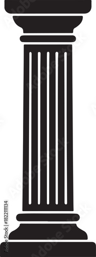 silhouette of classic greek column isolated on white