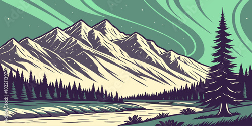 Anchorage Alaska mountains northern lights