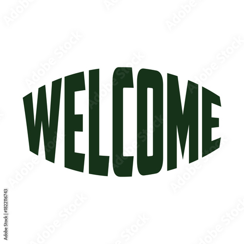 Welcome ink lettering sign wit stars. Handwritten modern brush lettering on white. Text for postcard, invitation, T-shirt print design, banner, poster, web, icon. Isolated vector illustrationwelcome,i