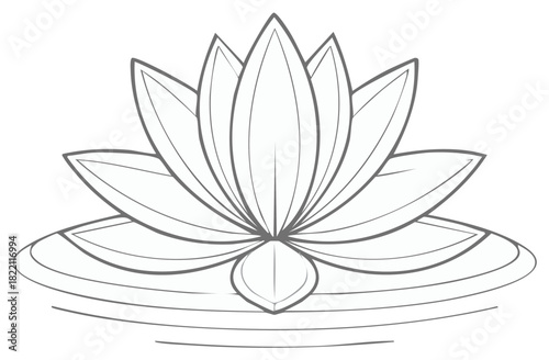 Elegant Lotus Flower Line Art Symbol for Yoga Spa and Meditation