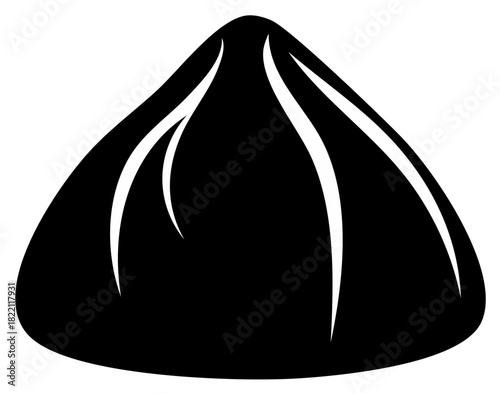 Stylized black vector icon of a chocolate drop candy or sweet dumpling