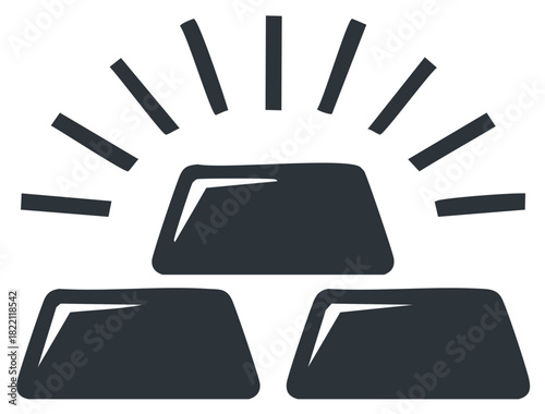 Stylized Gold Bullion Bars with Light Streaks Design for Financial and Investment Illustrations