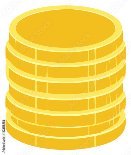 Stack of gold coins icon simple flat vector illustration for finance and business