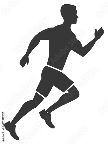 Running man silhouette icon depicting athleticism and active lifestyle movement