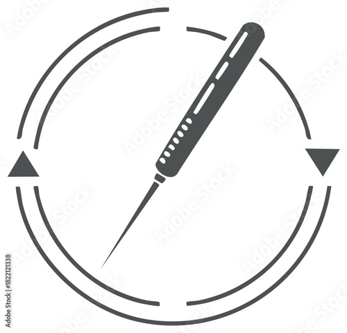 Acupuncture needle icon for wellness therapy and alternative medicine