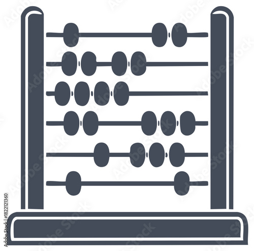 Abacus illustration, accounting calculating tool concept, icon, symbol