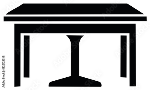 Elegant Table Silhouette with Unique Pedestal and Leg Design for Interior Decor and Furniture Concepts