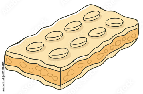 Hand Drawn Illustration of a Peanut Brittle Candy Bar