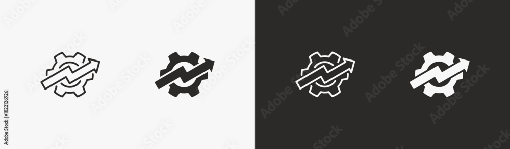 Fototapeta premium Improve icon in black and white style collection