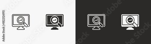 Analysis icon in black and white style collection