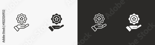Result icon in black and white style collection