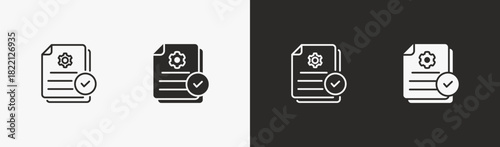 Approval icon in black and white style collection