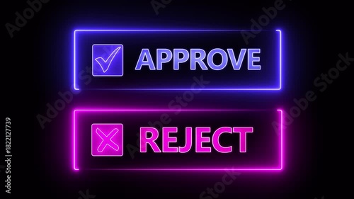 Choices between right and wrong symbols concept on the transparent background. Yes or No decisions, crisis decision making. Motion graphics of approve or reject concept. 4k video animation.