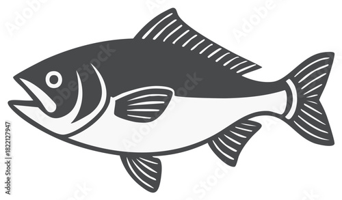 Elegant Fish Silhouette Illustration Swimming Wildlife Icon Aquatic Creature Design