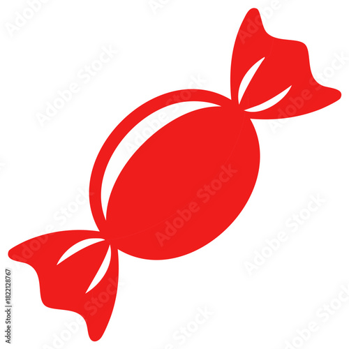 Vibrant Red Wrapped Candy Sweet Treat Vector Illustration Graphic Isolated Icon