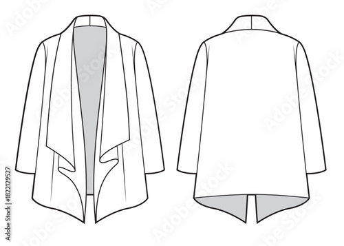 Wrap coat with shawl lapel collar