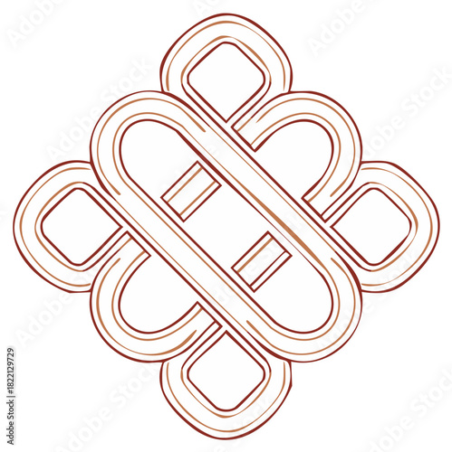 Abstract illustration of endless knot design, representing interconnectedness, and spiritual symbolism.