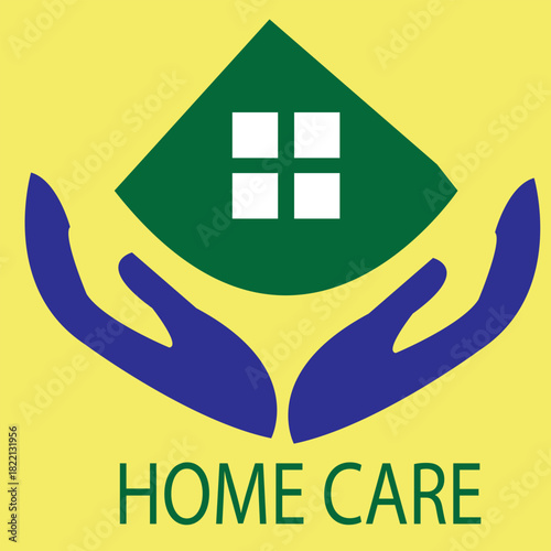Modern home care logo design representing protection, support, and family well-being.