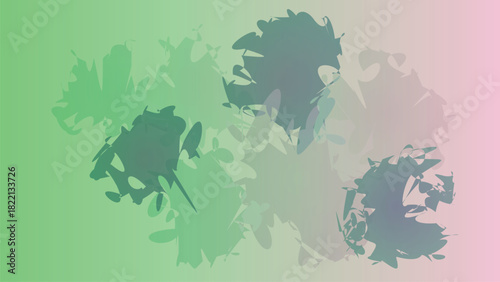 Abstract background with light green and pink hues blending together creating a soft and calming visual display