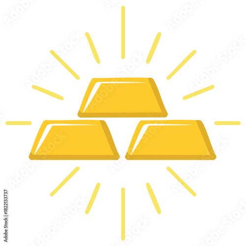 Shining Stack of Gold Bars Icon Illustration Symbolizing Wealth and Investment