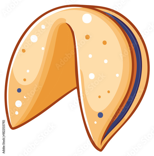 Stylized Fortune Cookie: Traditional Lucky Treat, Asian Cuisine Symbol