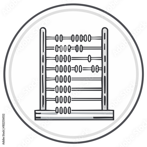 Vintage wooden abacus counting tool with beads for calculation and education