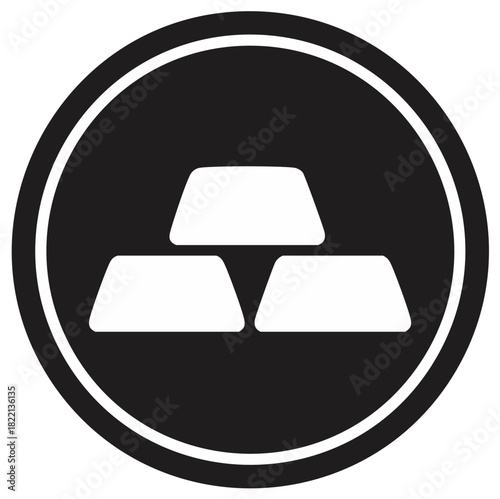Stacked gold bars icon flat vector graphic. Bullion ingots symbol for wealth, finance, investment, and banking.