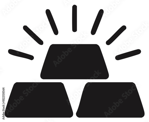 Gold Bars Shiny Investment Icons Wealth Stacking Treasure Metal Finance Mining Business Precious Vector Graphics