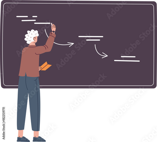 University teacher write course formulas. College education