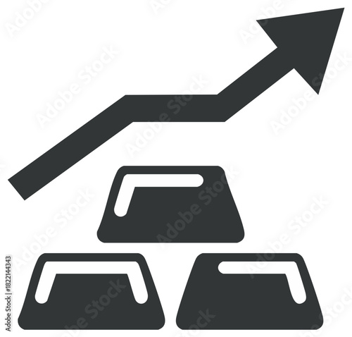 Gold Price Increase Financial Concept with Ingots and Upward Arrow