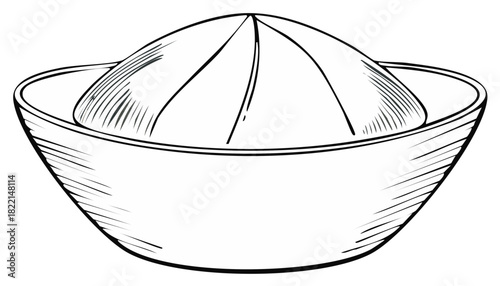 Classic black and white line art illustration of a traditional sailor hat or seaman cap