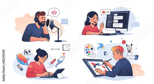 Global Creator Economy: Diverse Digital Artists & Online Content Creation