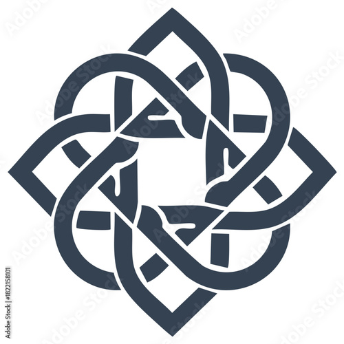 Abstract Celtic knot interwoven pattern decorative geometric design vector illustration