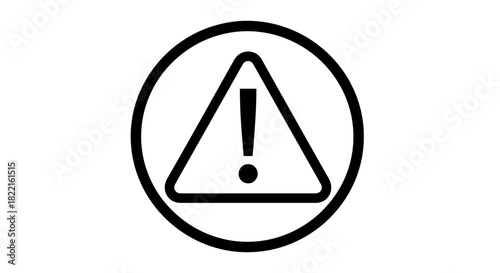 Warning alert hazard exclamation mark in triangle and circle icon