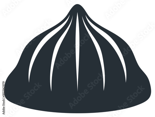 Abstract vector illustration of a stylized dumpling shape