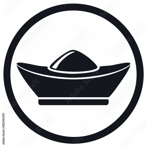 Stylized Chinese Gold Ingot: Financial Prosperity and Cultural Iconography