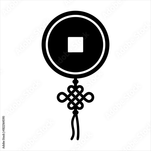 Feng Shui Chinese Lucky Coin Knot Graphic