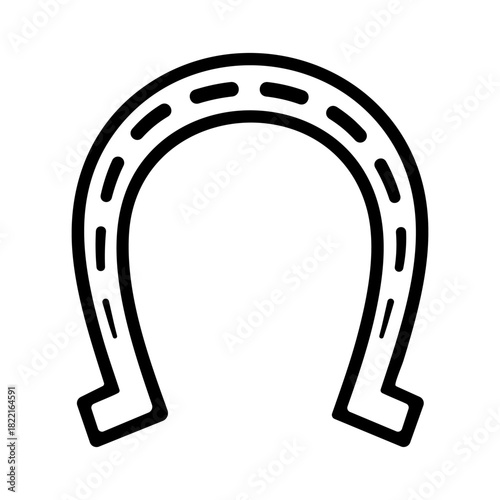 Lucky Horseshoe Outline Graphic Symbol Charm